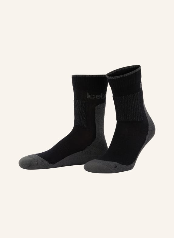 icebreaker Chaussettes de trekking HIKE avec laine Meirn GRIS FONCÉ / NOIR