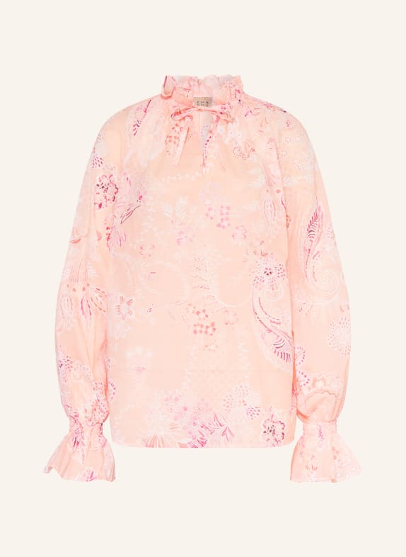 ÉMANOU Blůza AMELIE s volány RŮŽOVÁ / RŮŽOVÁ / BÍLÁ