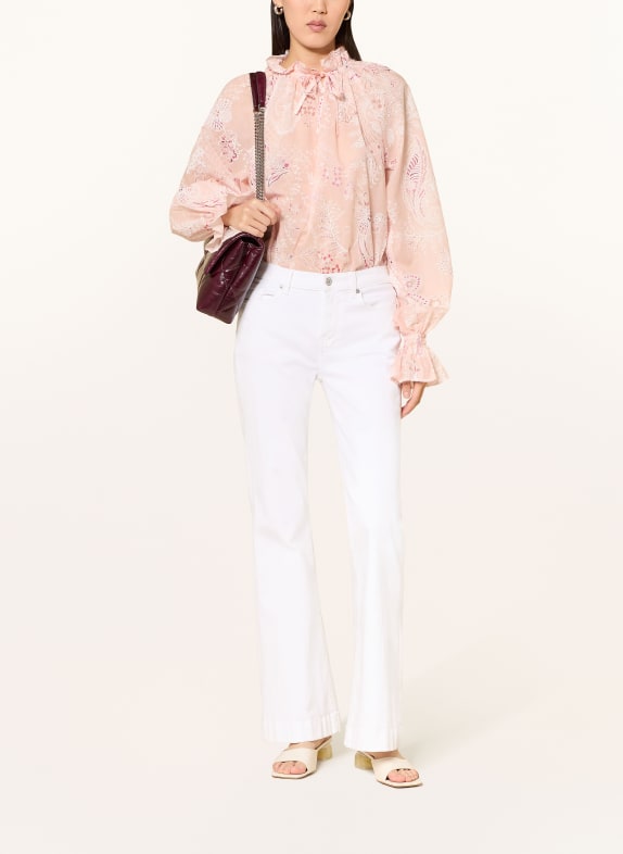 ÉMANOU Blouse AMELIE met volants ROSÉ / ROZE / WIT