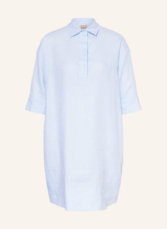 ÉMANOU Lněné šaty s 3/4 rukávy TMAVĚ MODRÁ