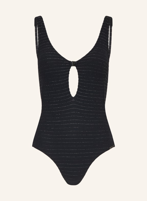 watercult Badeanzug AFTERLIGHT mit Cut-out SCHWARZ / SILBER