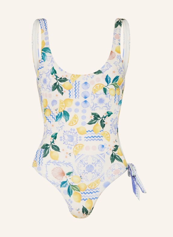 watercult DOLCE LEMON swimsuit with cutout CREAM / YELLOW / BLUE