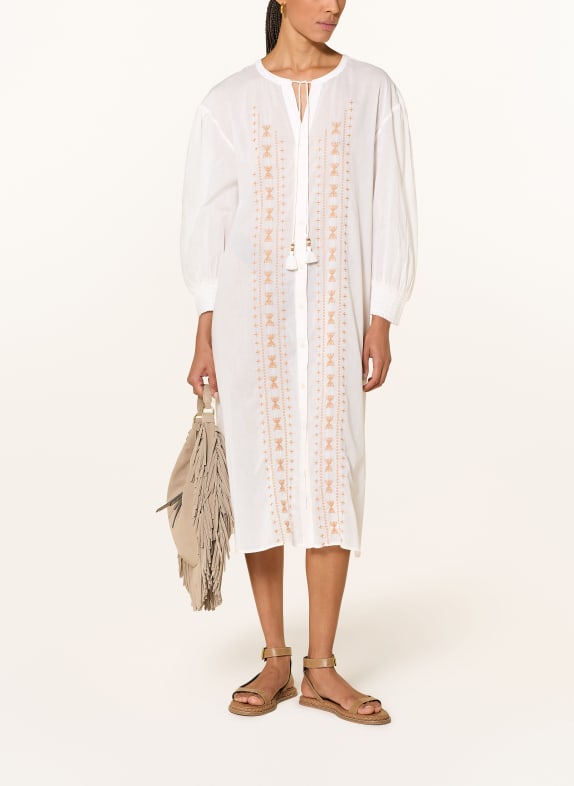 watercult Strandkleid COASTAL BOHEMIA mit Stickereien ECRU / HELLBRAUN