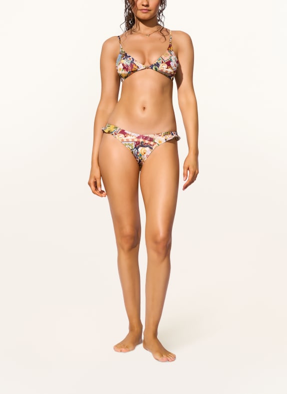watercult Basic bikinibroekje TREASURED TROVE DONKERGEEL / DONKERROOD / GROEN