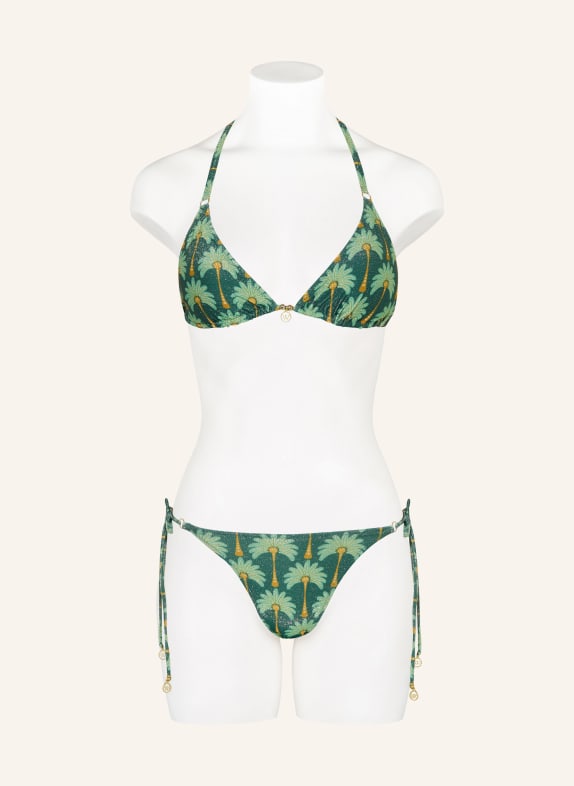 watercult Triangel-bikinibroekje TROPICAL MUSE met glittergaren GROEN / DONKERGEEL / MINT