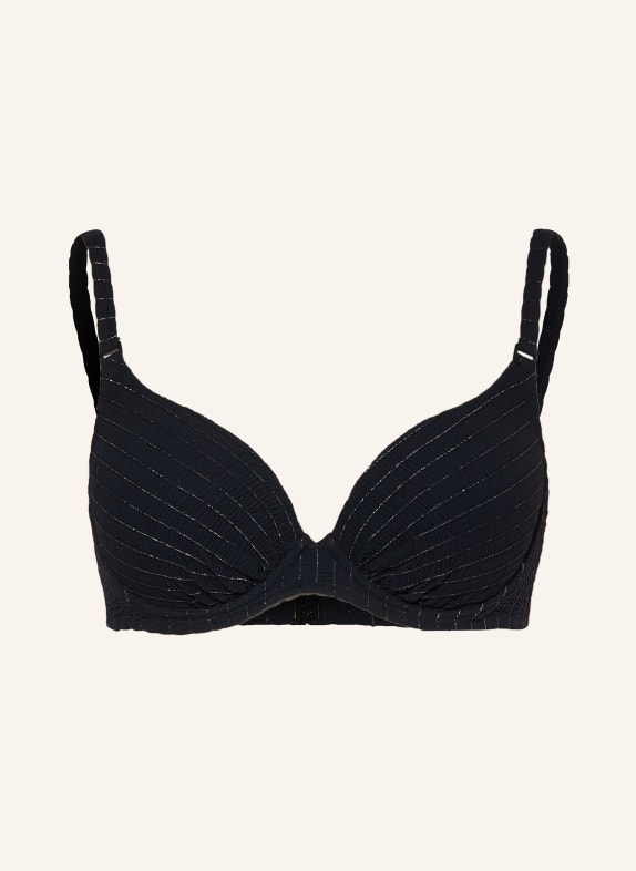 watercult Bikini top AFTERLIGHT s třpytivou nití ČERNÁ / STŘÍBRNÁ