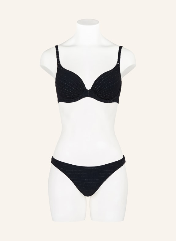 watercult Bikinitop met beugels AFTERLIGHT met glittergaren ZWART / ZILVER