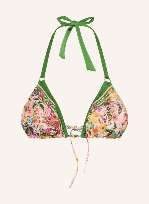 watercult Trójkątny stanik bikini PRETTY BOHO MOCNORÓŻOWY / ŻÓŁTY / ZIELONY