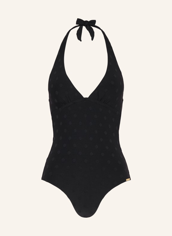 watercult Plavky s vázáním za krkem MODERN DOTS ČERNÁ