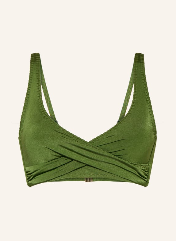 watercult Bustier bikiny CRAFTED ESSENTIALS s překříženým střihem OLIVOVÁ