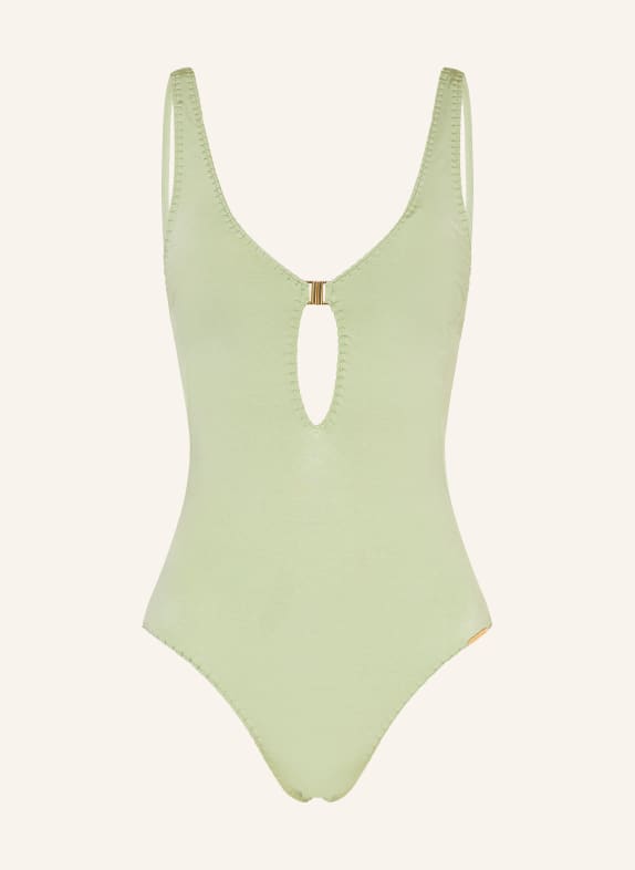 watercult Badeanzug CRAFTED ESSENTIALS mit Cut-out HELLGRÜN