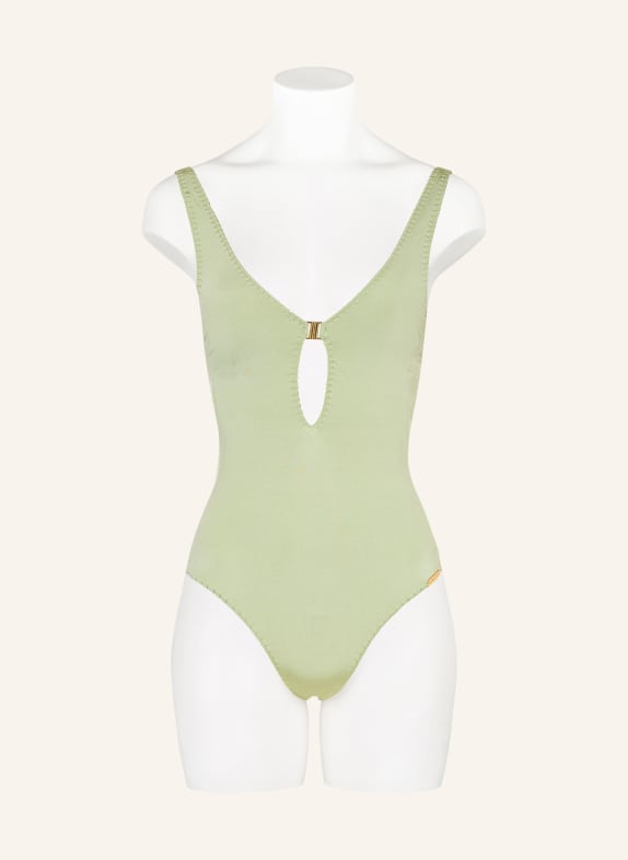 watercult Badpak CRAFTED ESSENTIALS met uitsnijding LICHTGROEN