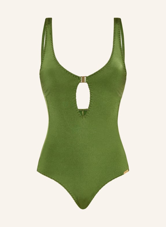 watercult Badeanzug CRAFTED ESSENTIALS mit Cut-out OLIV