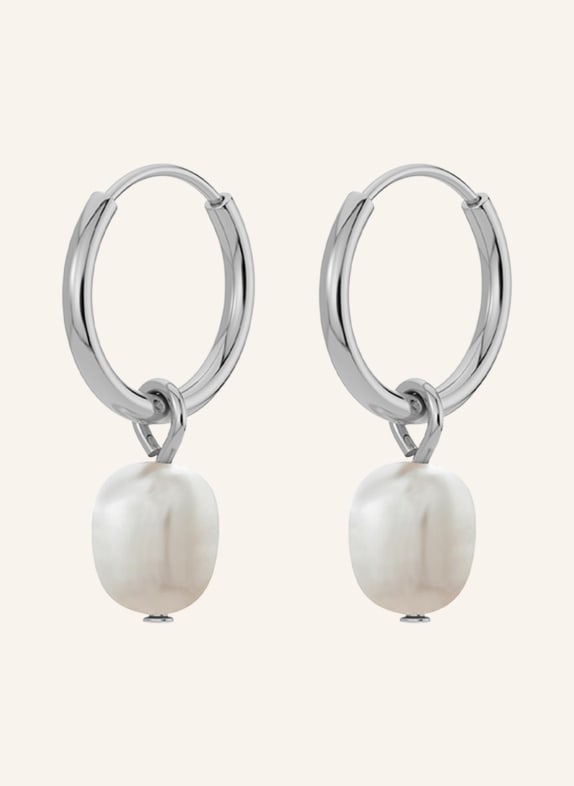 EDBLAD PERLA hoop earrings SILVER / WHITE