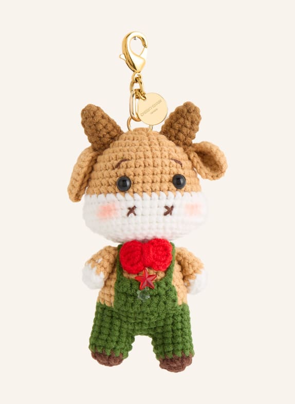 CHEEKY CHAIN MUNICH Taschenanhänger MR BULL CAMEL / GRÜN / WEISS