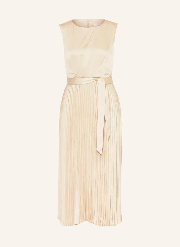 comma Robe en satin plissé CRÈME