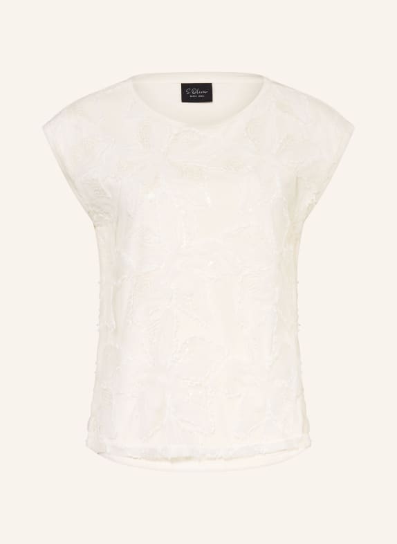 s.Oliver BLACK LABEL T-shirt à paillettes ÉCRU