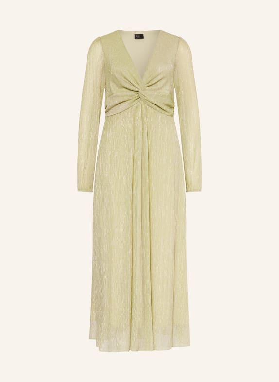 s.Oliver BLACK LABEL Kleid mit Plissees und Glitzergarn HELLGRÜN