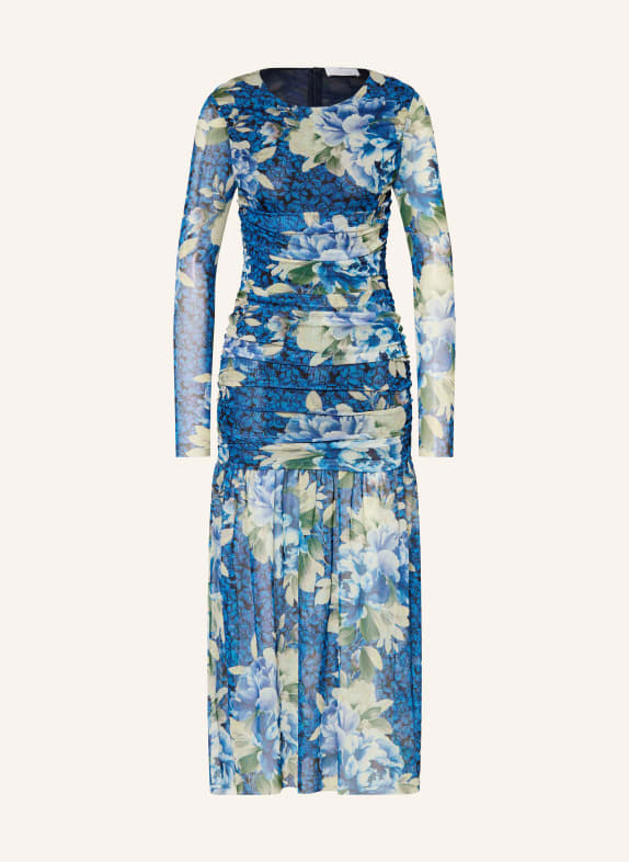 Rich & Royal Mesh-Kleid BLAU / HELLGELB / WEISS