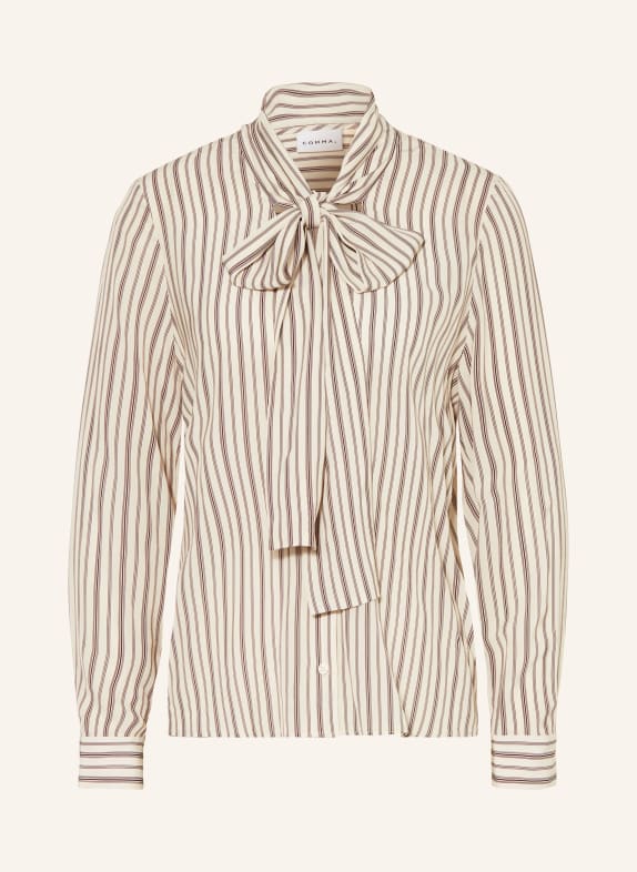 comma Schluppenbluse CREME / DUNKELBRAUN
