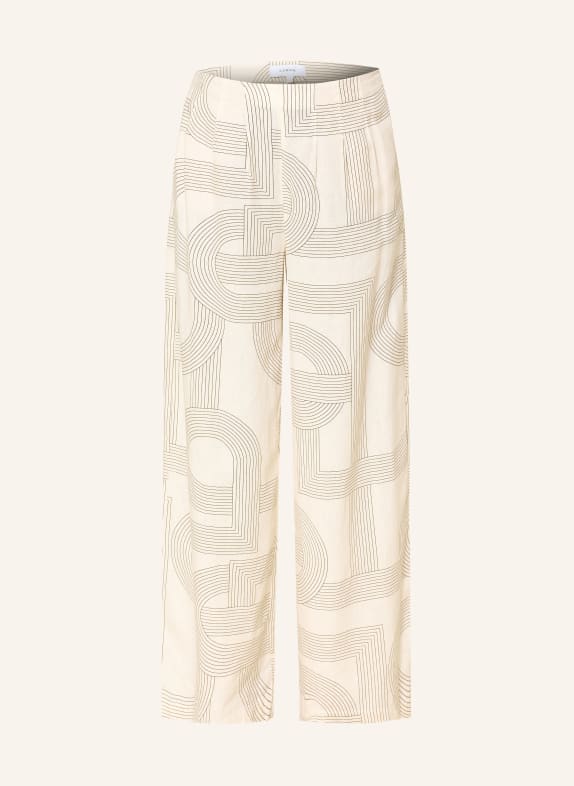 comma Marlenehose mit Leinen ECRU / DUNKELBRAUN