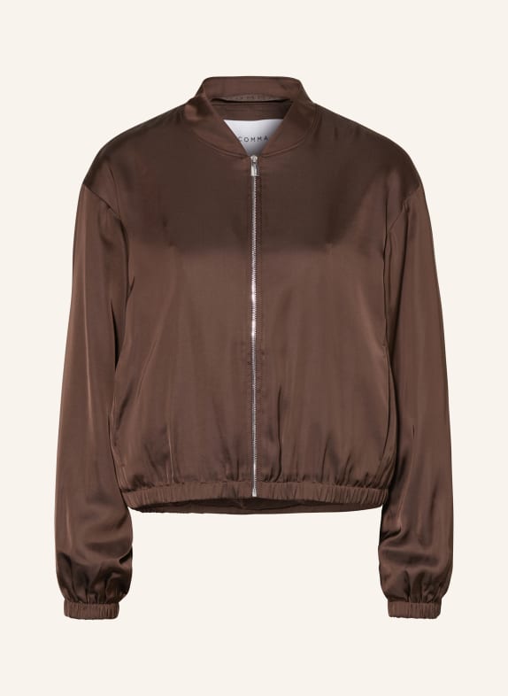 comma Satynowa kurtka CIEMNOBRĄZOWY