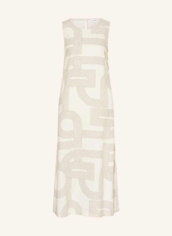 comma Kleid mit Leinen ECRU / DUNKELBRAUN