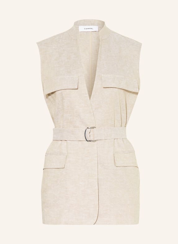 comma Blazerweste mit Leinen BEIGE
