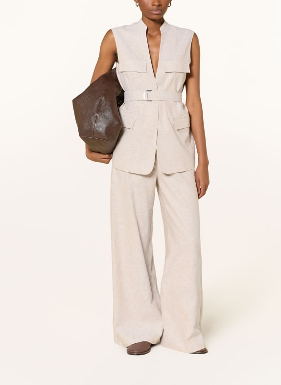 comma Blazerweste mit Leinen BEIGE