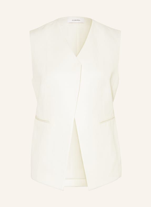 comma Blazerweste mit Leinen WEISS