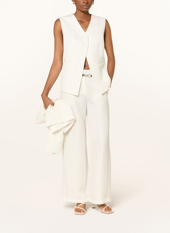 comma Blazerweste mit Leinen WEISS