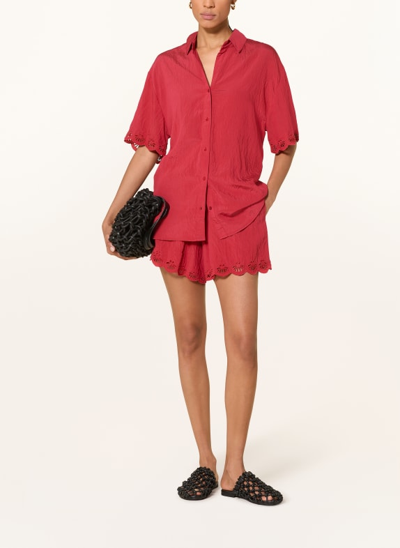 watercult Overhemdblouse TREASURED TROVE met opengewerkte borduursels ROOD