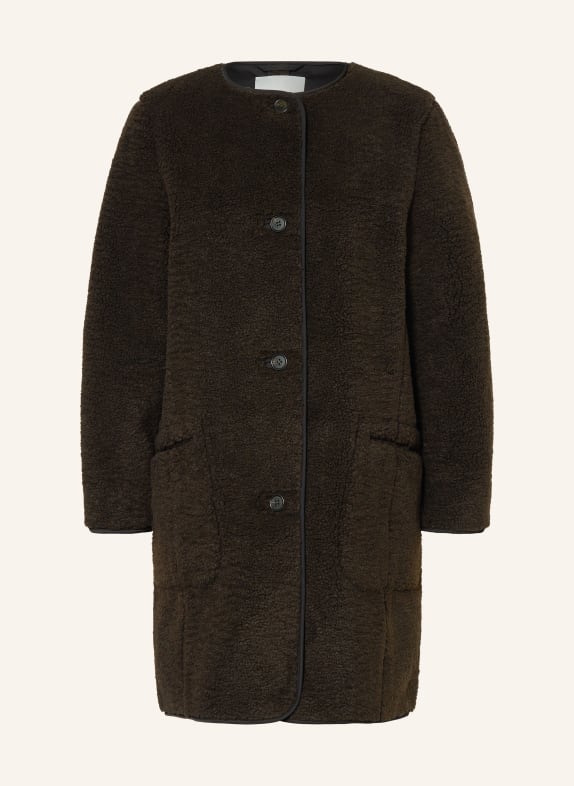 COS Teddyfell-Mantel DUNKELBRAUN