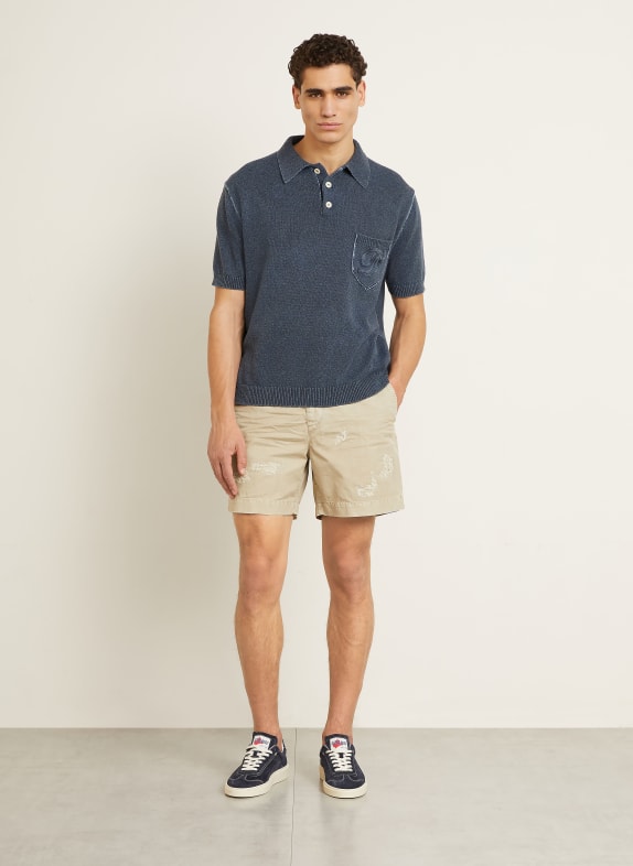 DSQUARED2 Gebreid poloshirt DONKERBLAUW