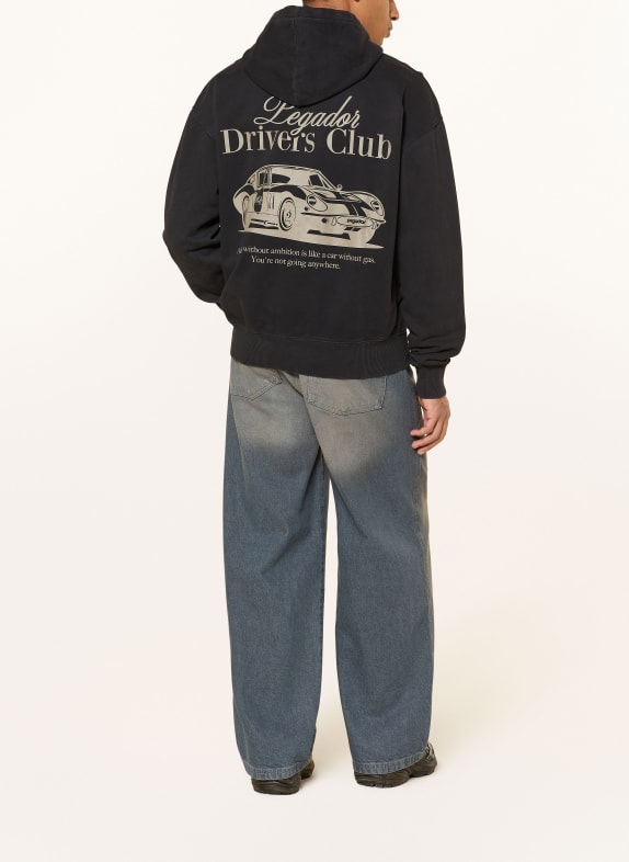PEGADOR Oversized sweatjack BRIXEN ZWART / GRIJS
