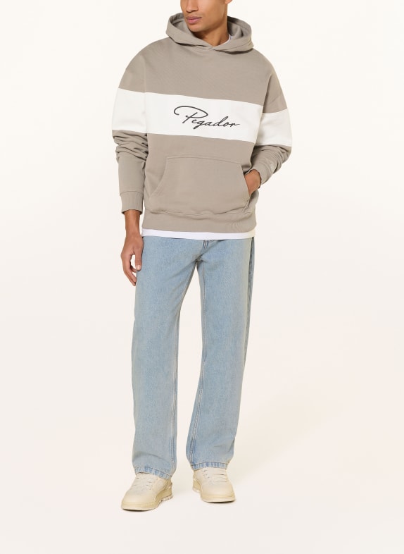 PEGADOR Oversized hoodie VOLOS GRIJS / WIT / ZWART