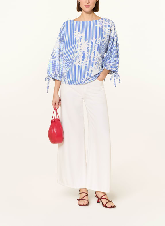 Joseph Ribkoff Blouse met 3/4-mouwen LICHTBLAUW / WIT