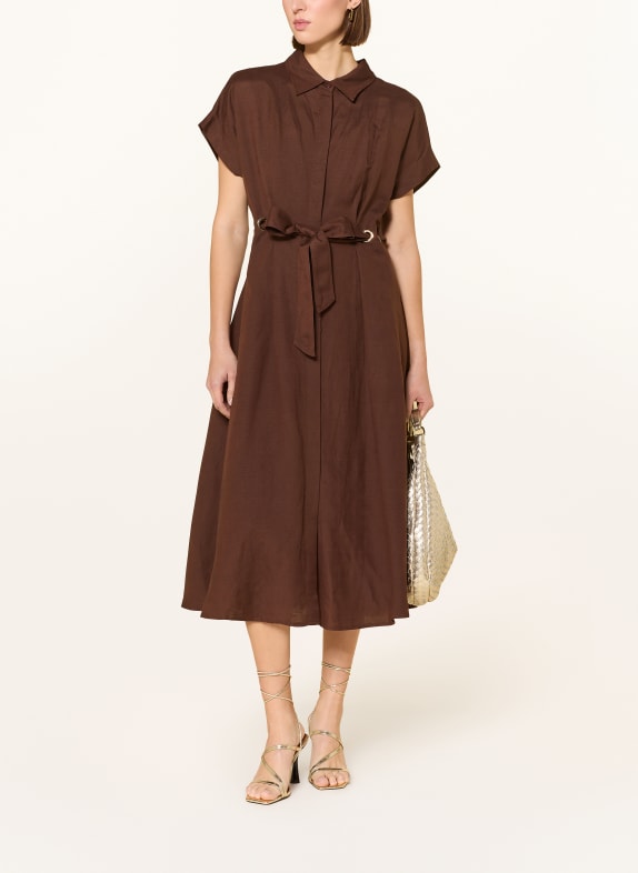 Joseph Ribkoff Hemdblusenkleid mit Leinen DUNKELBRAUN