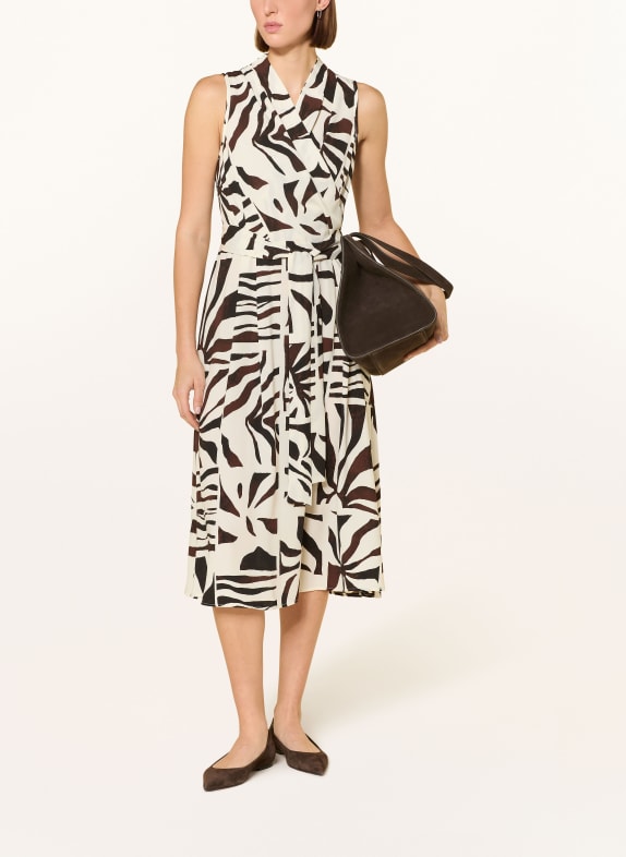 Joseph Ribkoff dress CREAM / DARK BROWN