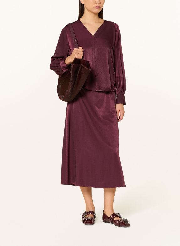 CINQUE Blouse CIPALME van satijn DONKERROOD