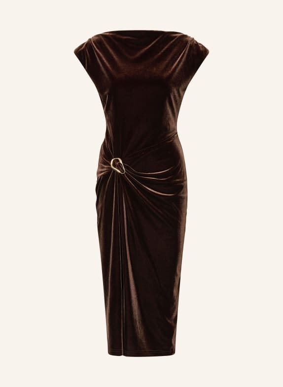 Phase Eight Robe en velours VERRA MARRON FONCÉ