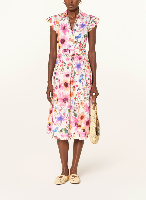 THE ABITO Hemdblusenkleid WEISS / LILA / PINK