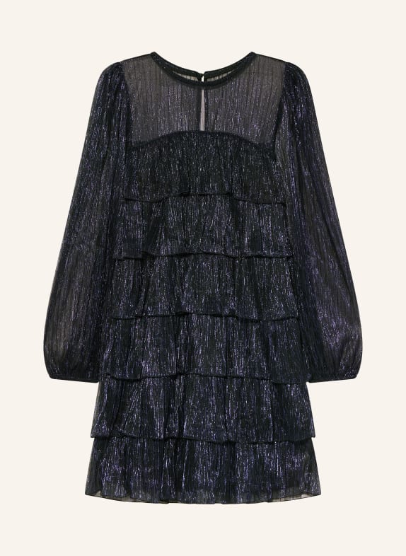 Phase Eight Cocktailkleid NIKA mit Glitzergarn und Volants DUNKELBLAU