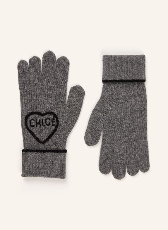 Chloé ENCOEUR gloves GRAY / BLACK
