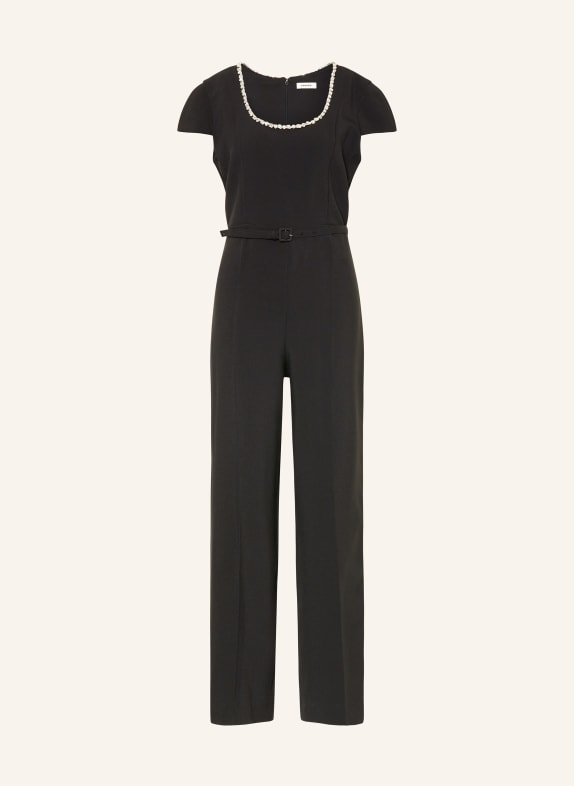 SANDRO Jumpsuit mit Schmucksteinen SCHWARZ