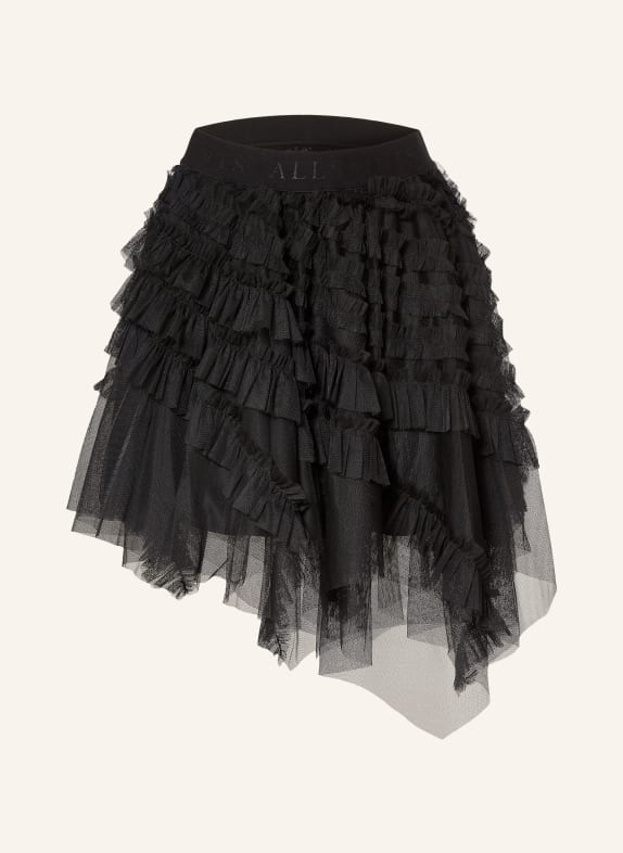 ALLSAINTS Rock mit Volants SCHWARZ