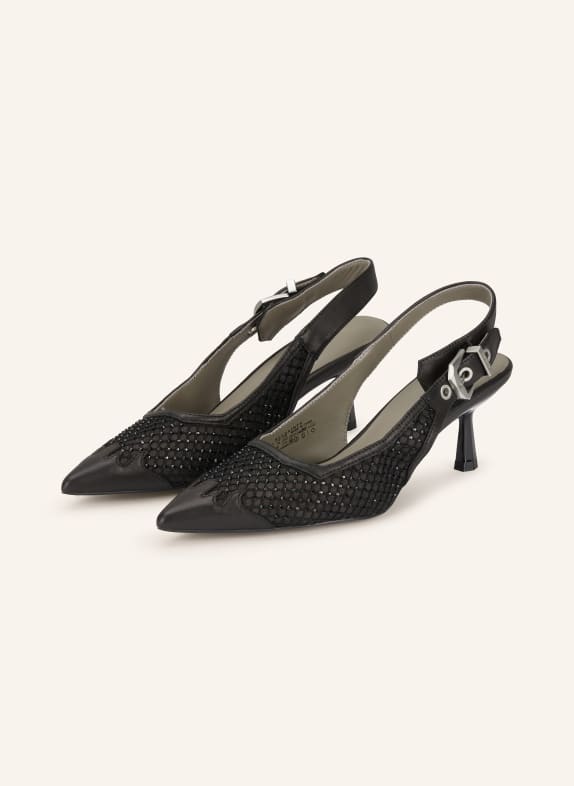 ALLSAINTS Slingpumps IDIYA mit Schmucksteinen SCHWARZ