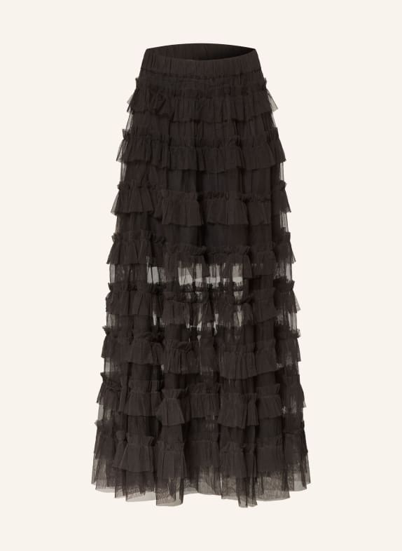 ALLSAINTS Tüllrock mit Rüschen SCHWARZ
