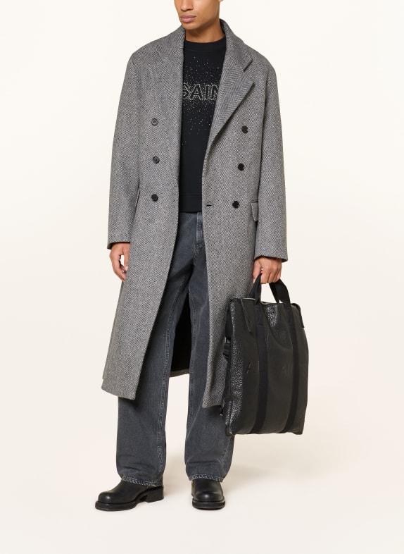 ALLSAINTS EZRA wool coat GRAY / LIGHT GRAY