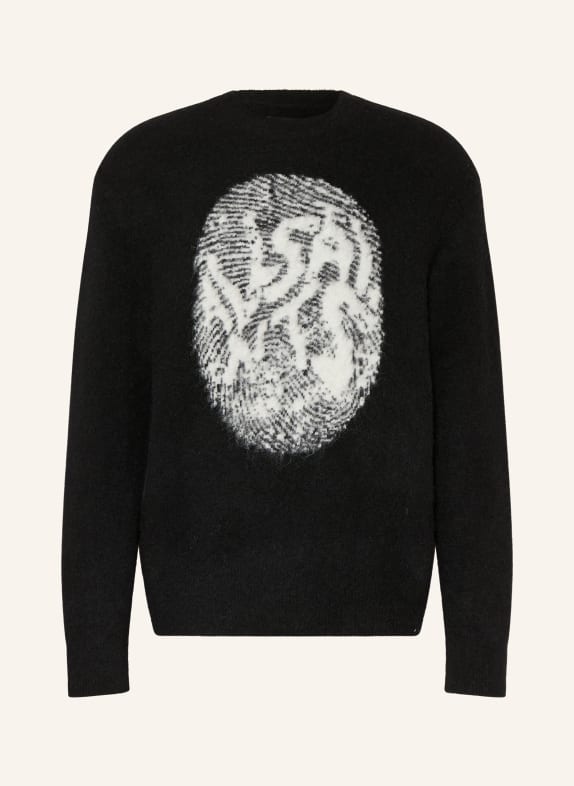 ALLSAINTS Pullover RIDGES mit Alpaka SCHWARZ / WEISS